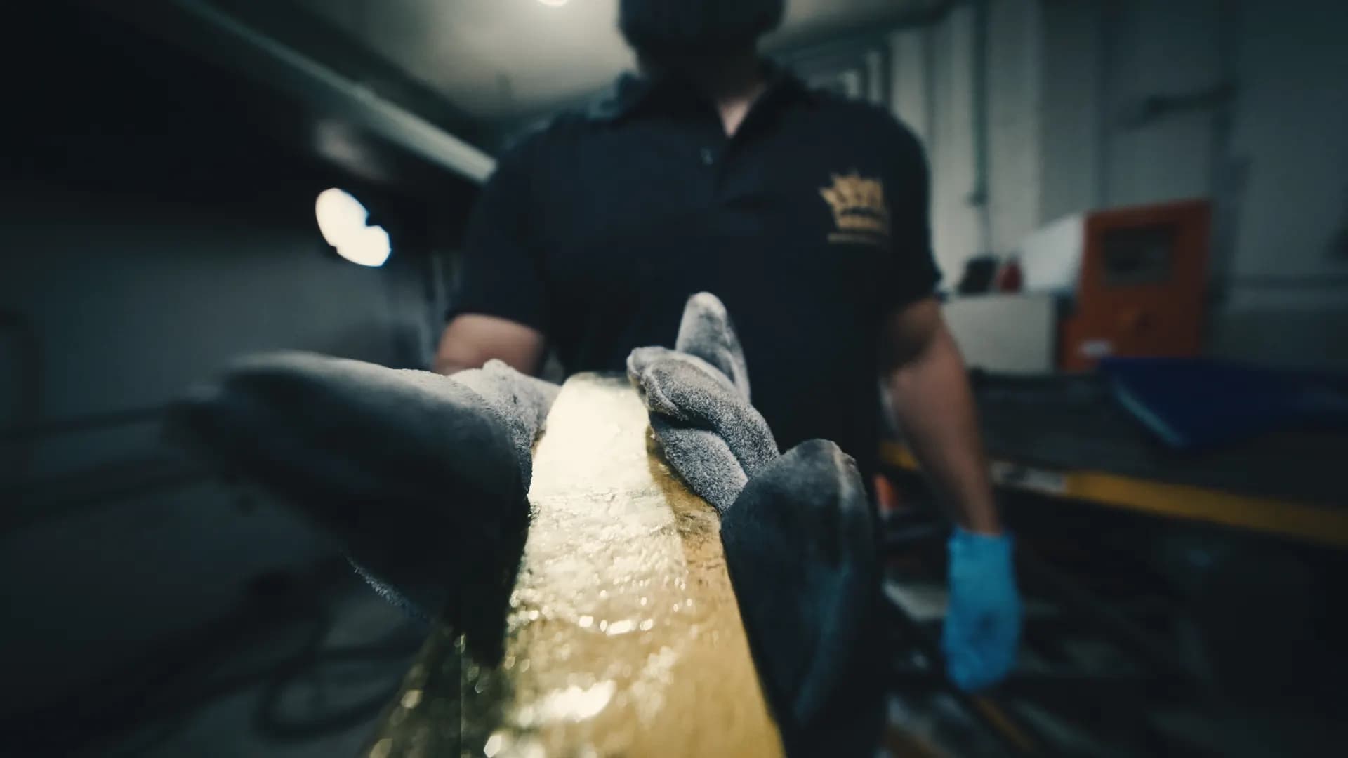 Freshly cast gold bar